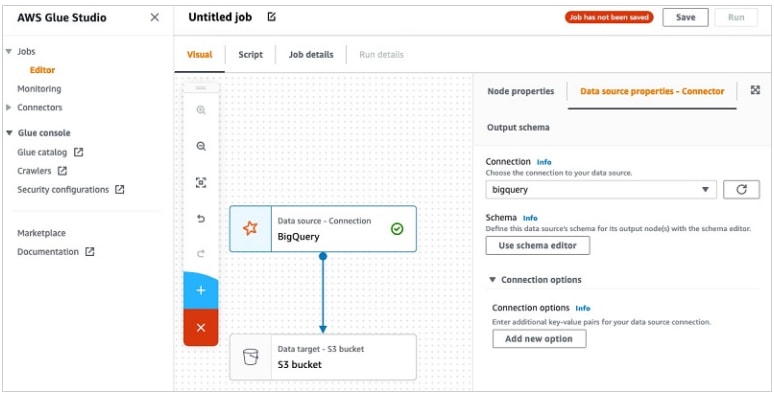Adding New Option in AWS Glue Studio